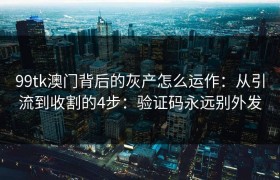 99tk澳门背后的灰产怎么运作：从引流到收割的4步：验证码永远别外发