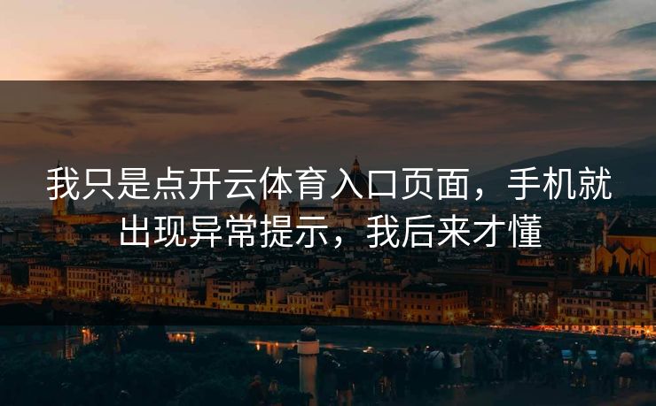 我只是点开云体育入口页面，手机就出现异常提示，我后来才懂